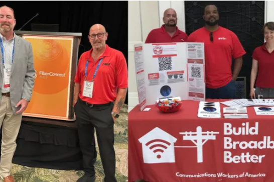 Members of CWA’s Broadband Brigade pose for photos at conferences