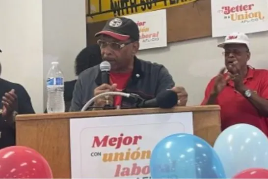 CWA President Claude Cummings Jr. addressed the crowd at the North Georgia AFL-CIO Labor Day Celebration