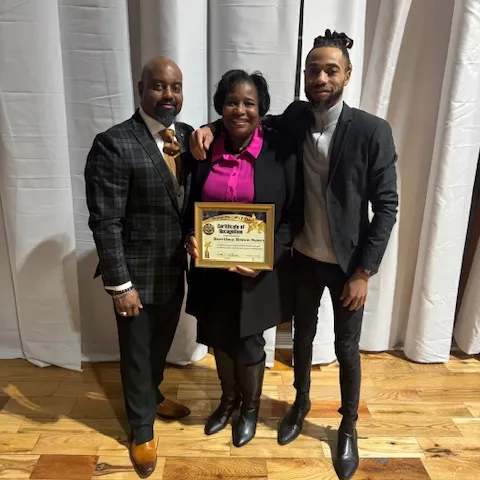 Dorethea with her son and, brother